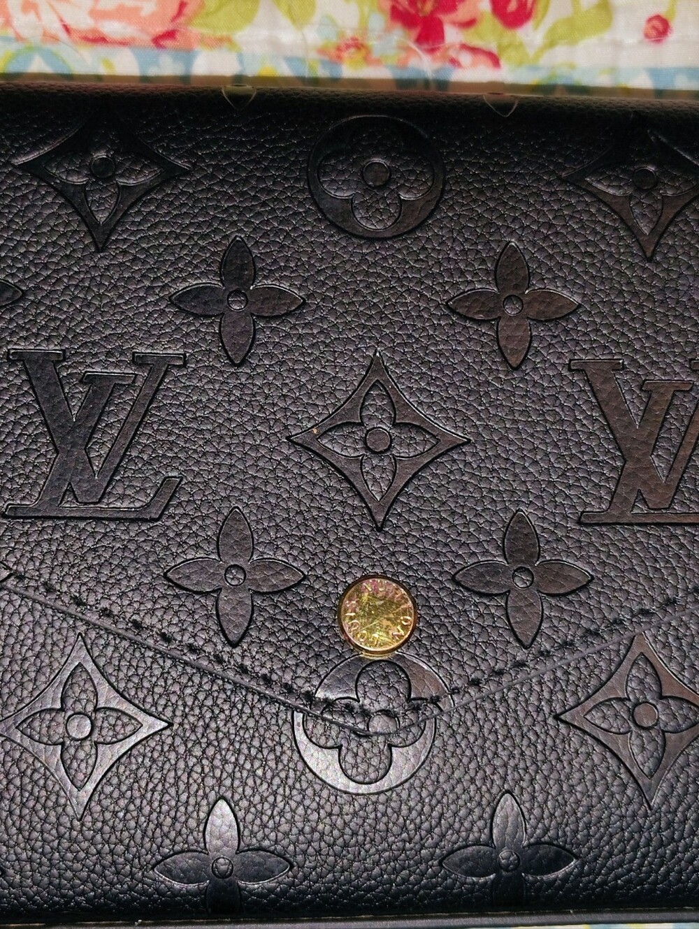 Louis Vuitton Black Embossed Monogram Chain Wallet & Pouch Set - Picture 6 of 9